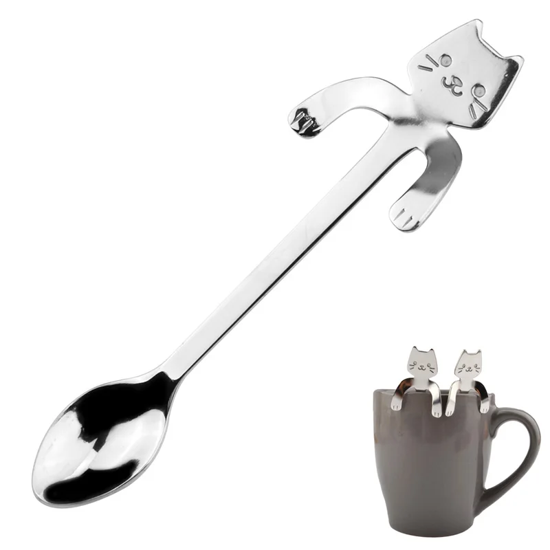 utensilio de co Cuchara creativa de acero inoxidable para café y té 
