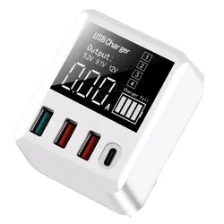 40 Вт 8A Быстрая зарядка A9T + QC3.0 PD адаптер Дисплей дорожные настенные зарядные станции портативное зарядное устройство usb