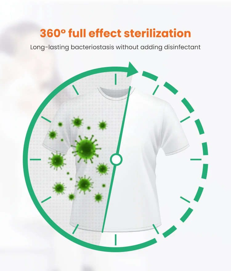 360° full effect sterilization Long-lasting bacteriostasis without adding disinfectant