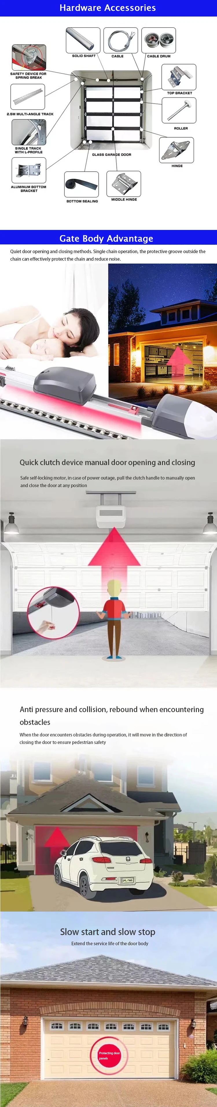 9x7 Sensor Tilt Up Folding Bifold Sliding Roller Aluminium Garage Doors