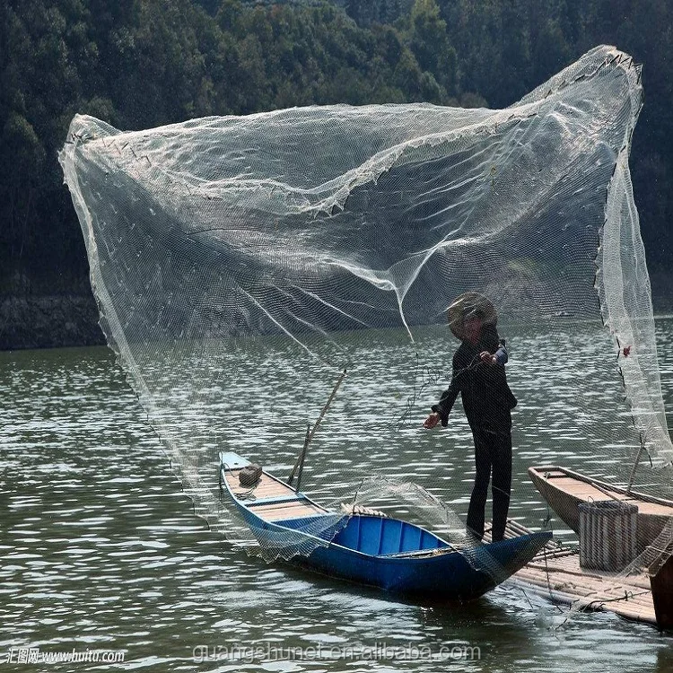 Cast Net With Long Braided Poly Hand Line Perfect for Salt Water Usage Outdoor Fishing Nets