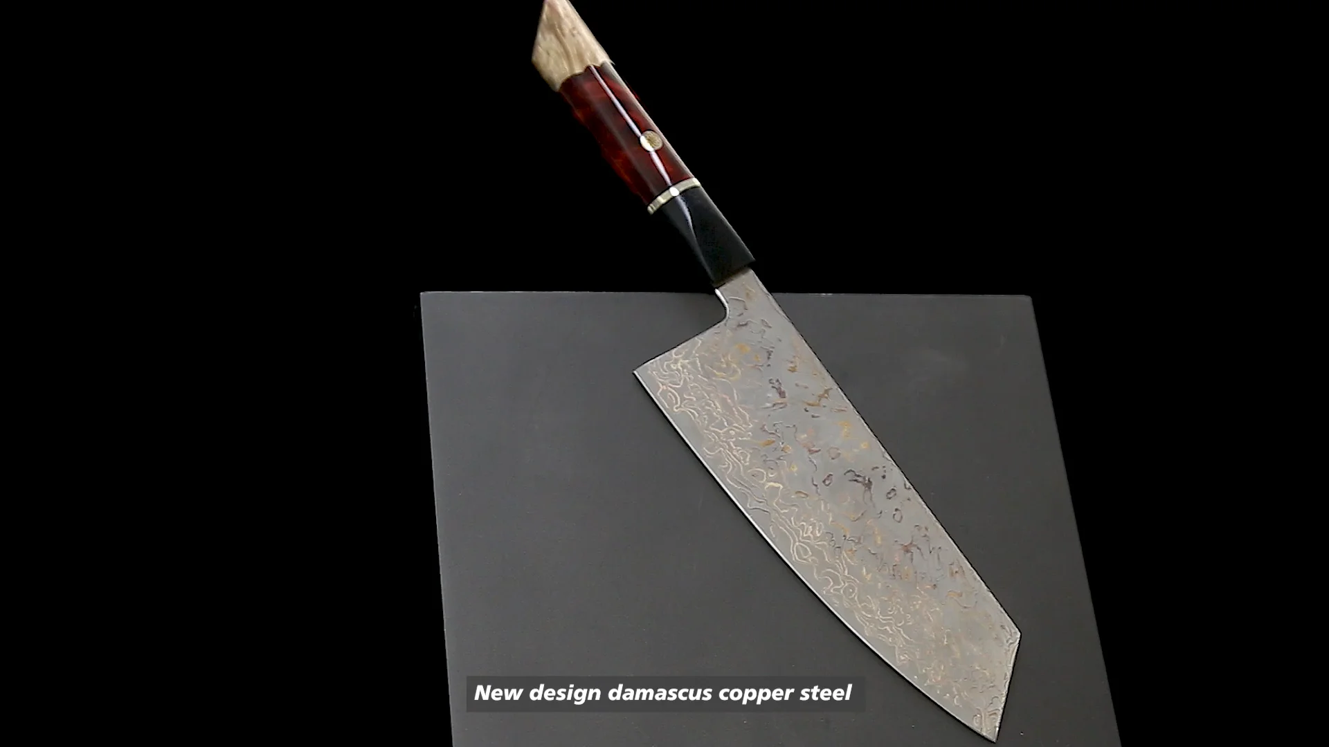 7 Inch Damascus Copper Chef Knife 9cr18mov Core 33 Layer Damascus Blade