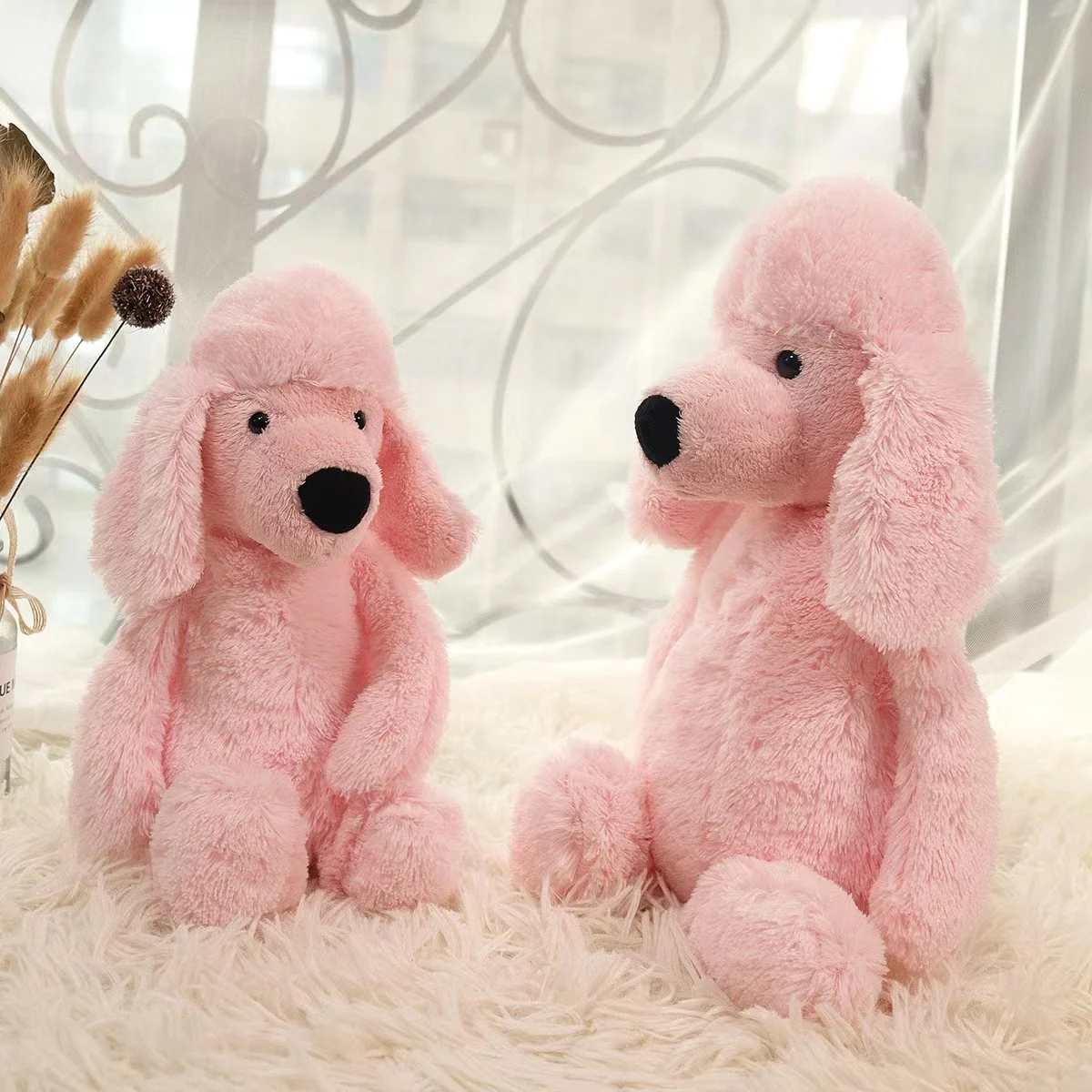 Factory cute plush pink poodle dog stuffed animal soft toy Alibaba