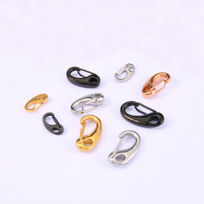 8 Sizes Stainless Steel Spring Quick Key Chain Carabiner Hook Key Ring