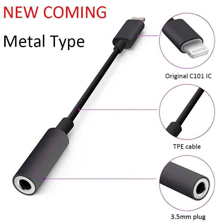 Лицензионный адаптер MFI 3 5 мм для наушников аудиокабель AUX