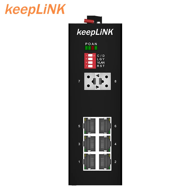 8 портов двойное волокно POE сети 100 Мбит/с Ethernet-коммутатор коммуникационного
