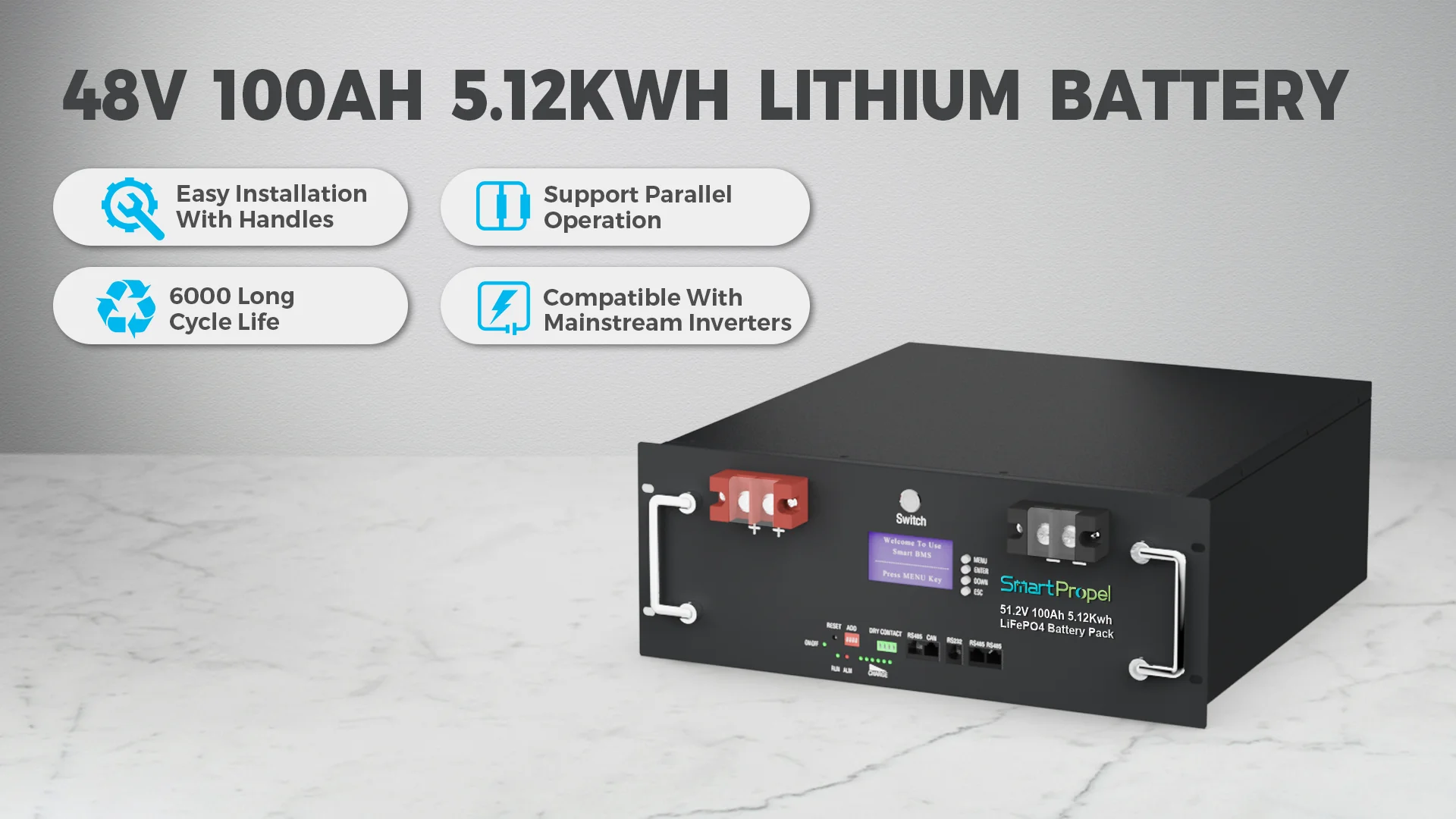 Smart BMS LiFePO4 10kwh 5kwh 24V 48V 100Ah 200Ah 100Ah Solar Lithium ...