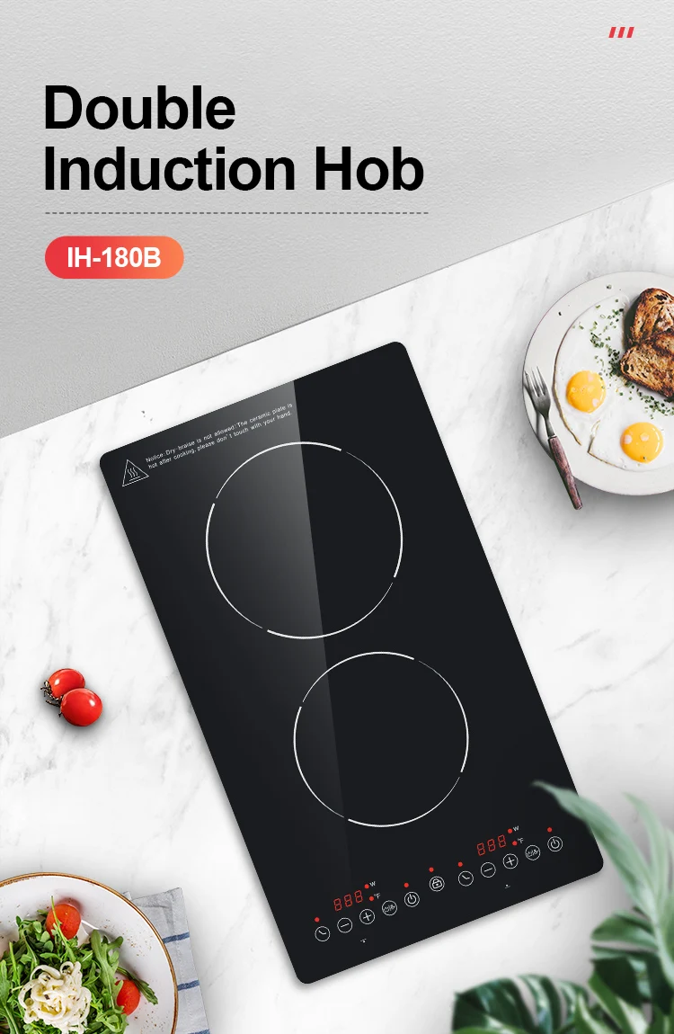 1800w/110v Induction Cooktop Etl Builtin Double Electrical Hob 2