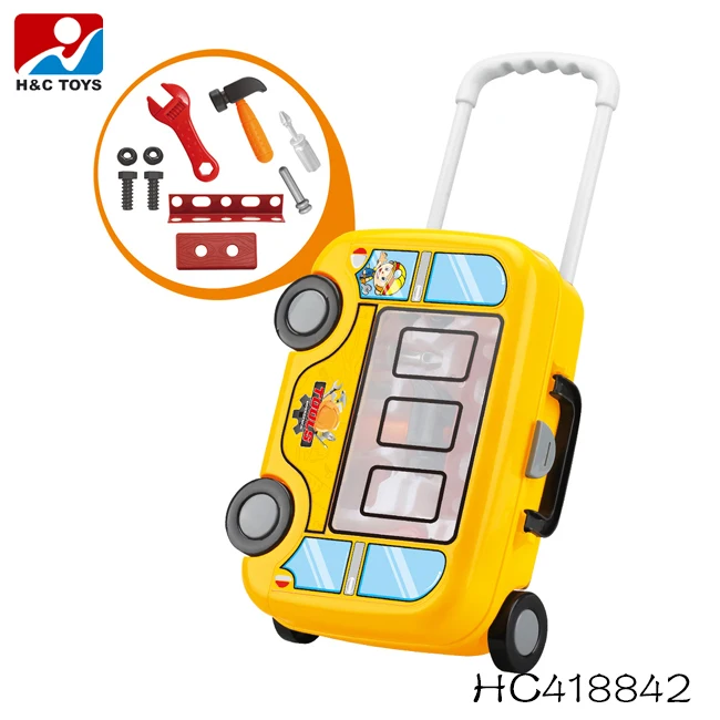 Маленькие мастера, чемодан на тележке, игрушечный пластиковый инструмент для детей