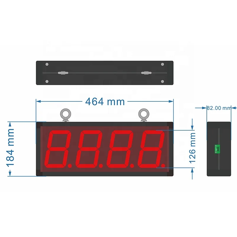 LED Digit Display Modbus RTU/ASCII/TCP 5-inch 4-digit Dual Sided Seven-Segment Display