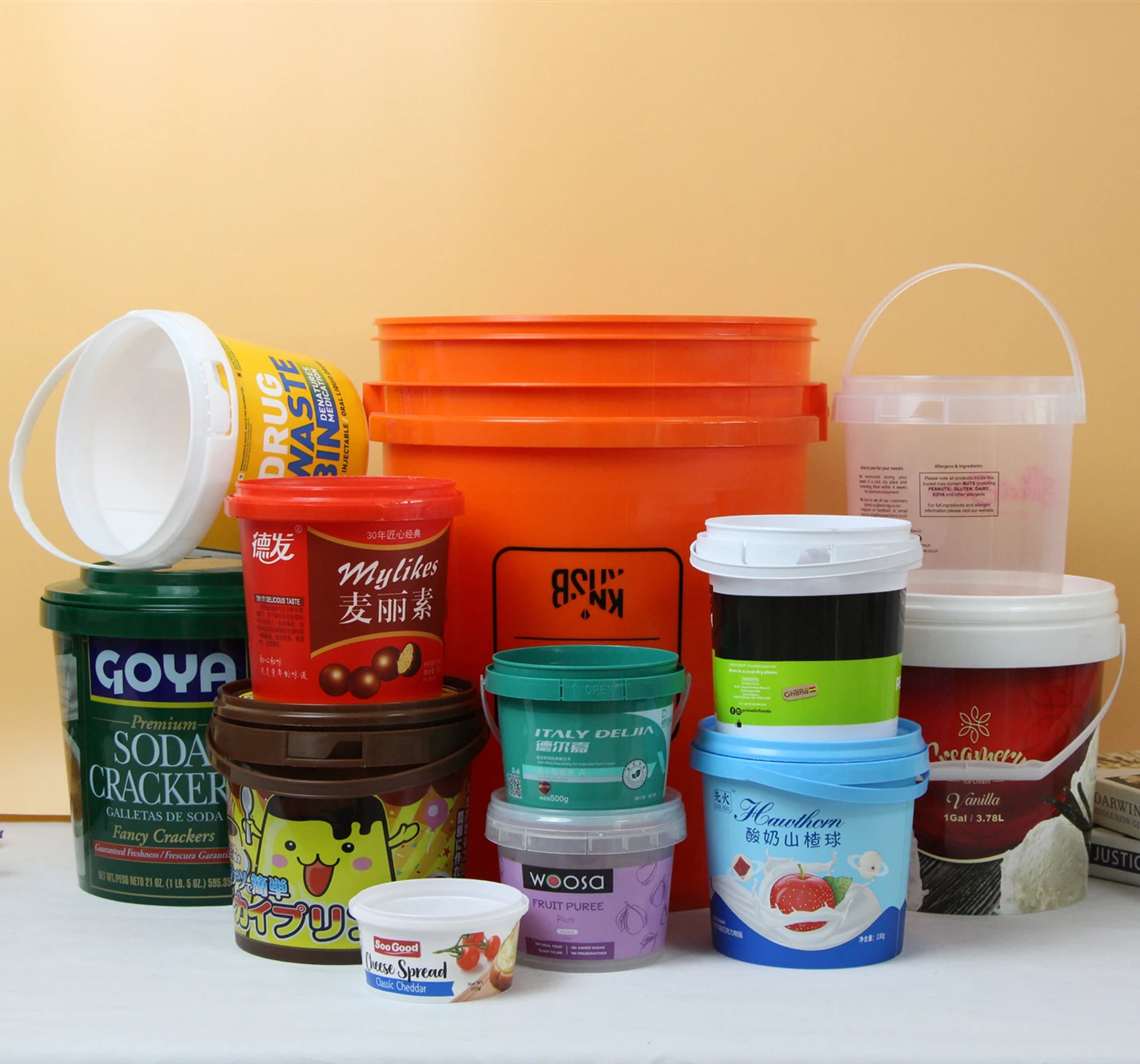 Custom 20l 25l Plastic Buckets 5 Gallon Food Grade Plastic Buckets With