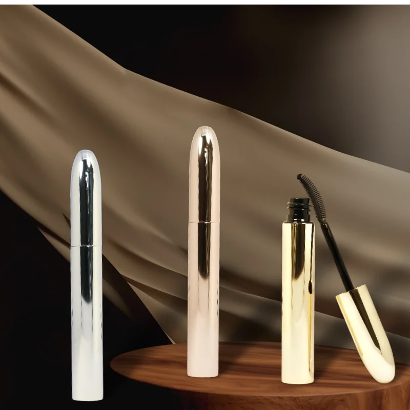 Customizable 5ml Bullet Shaped Clear Plastic Tube with Black Brush Wand New Empty Mascara Cosmetic Container