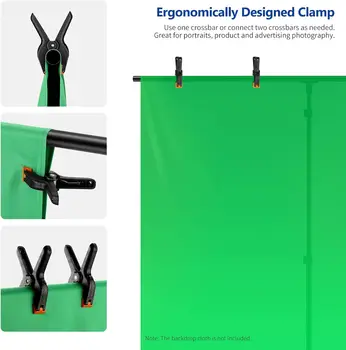 NEEWER T-Shaped Background Backdrop Support Stand Kit, 8.5ft/2.6m Tall Adjustable Tripod Stand and 5ft/1.5m Wide Crossbars with detail image