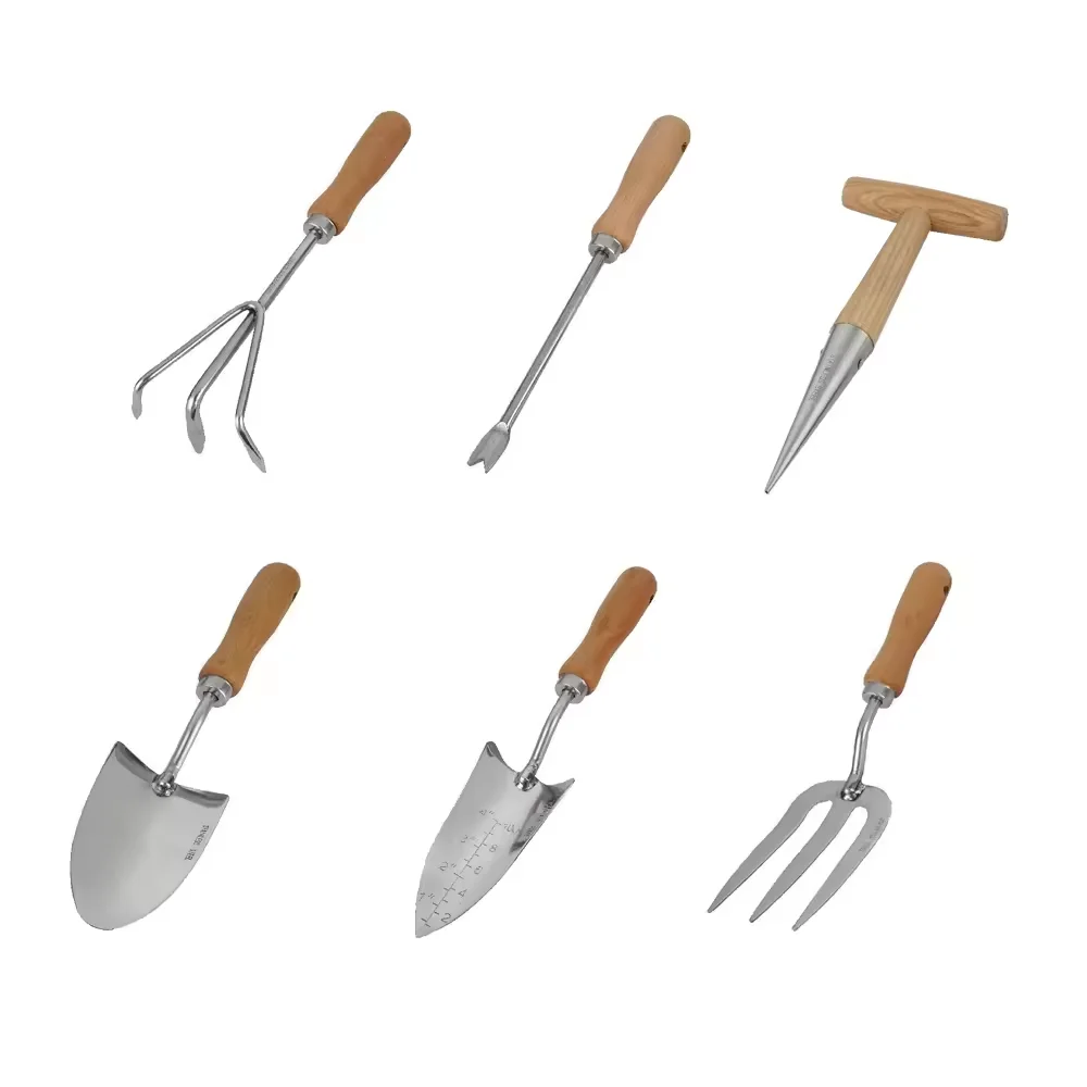 Custom Floral Printed Mini Lady Home Gardening Tool Kit All 1 Stainless Steel Scissor Rake Wooden Garden Shovel OEM Support