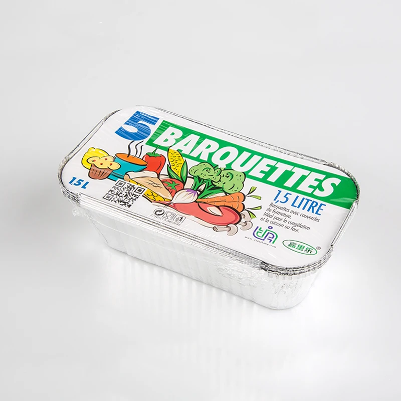 TIA CA57 10 Inch Rectangular Box Eco-friendly Food Containers Printing Aluminum Foil Loaf Pans Disposable Container