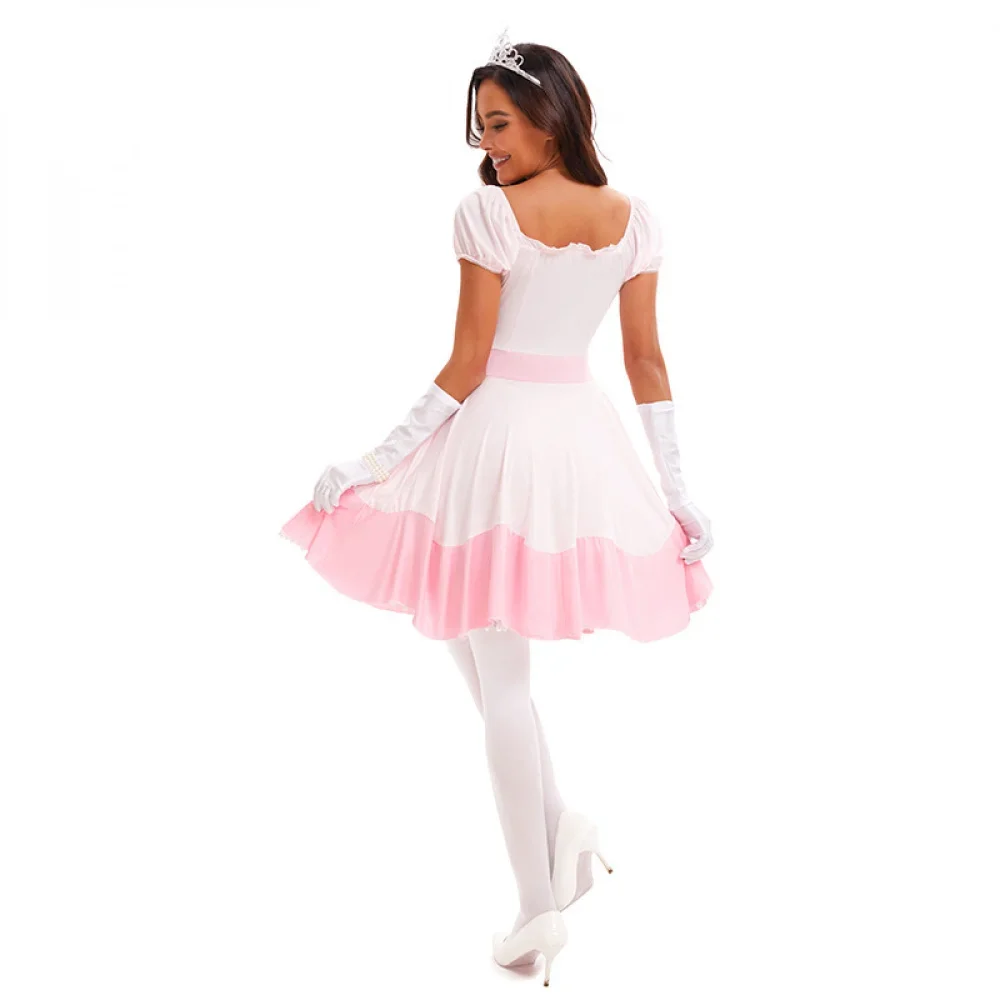 Sweet Princess Dress - Pink & White Retro Party Dress Theme Event Role-Play  Costume