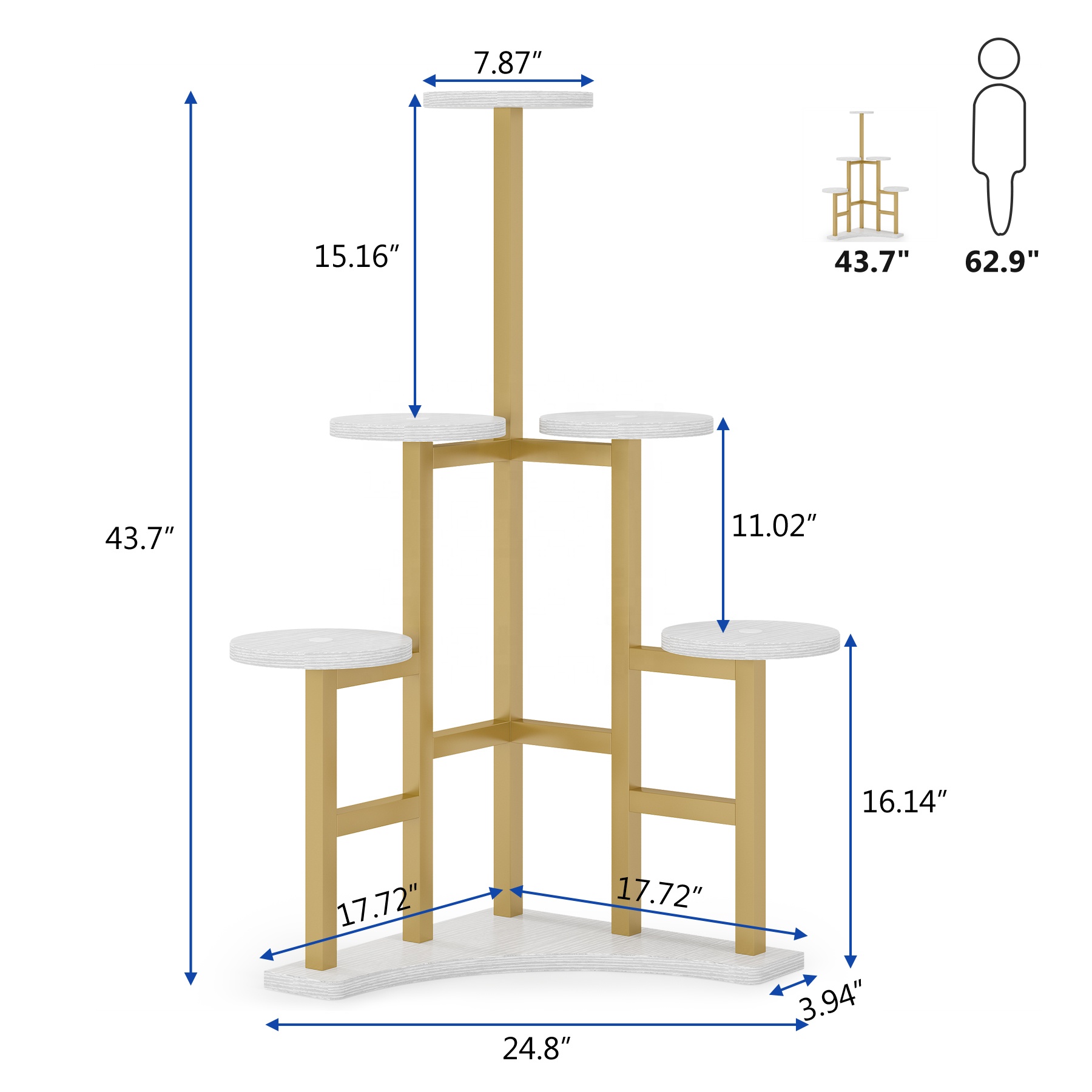Costway Porta piante di legno con 6 livelli per salone e balcone