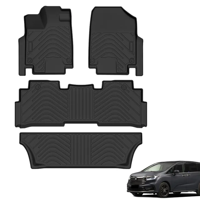 Unrivaled Quality Waterproof 3D Car Floor Mats anti slip fut set washable rubber TPE car floor mats for Honda Odyssey