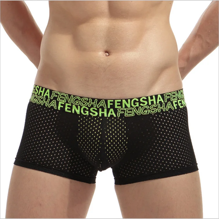 OEM Service Mesh Special Design Fancy Underwear Body Shaping Big Bulge Sexy Pants Plus Size Stylish Men's Boxer Briefs