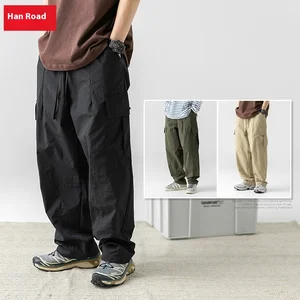 OEM & ODM Production Korean Road Japanese Men's Pleated Design Casual Pants Mid CUSTOMIZED R&D Wholesale Sample