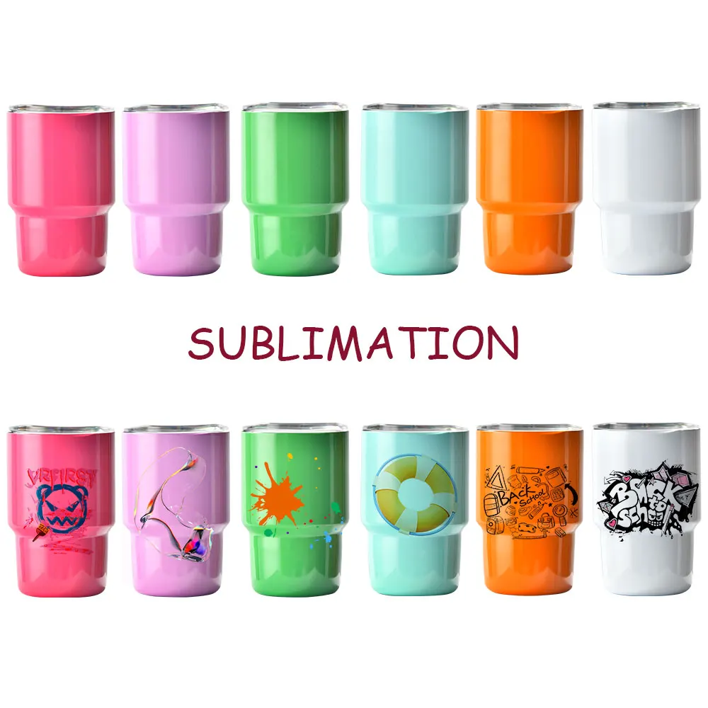 New 2oz 3oz Mini Tumbler Sublimation Shot Glass With Lid Metal Tumbler ...