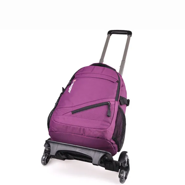 Triple Wheels Detachable Trolley Laptop Backpack With Removable Bottom
