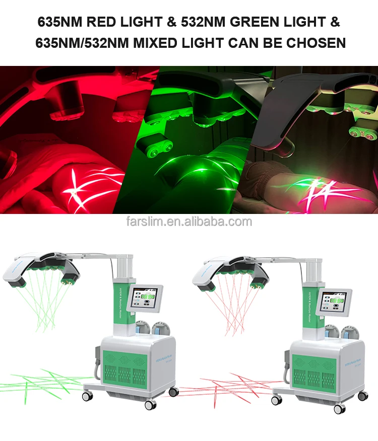 Professional 3 In 1 Green Red Light Laser Therapy Machine Ems Body