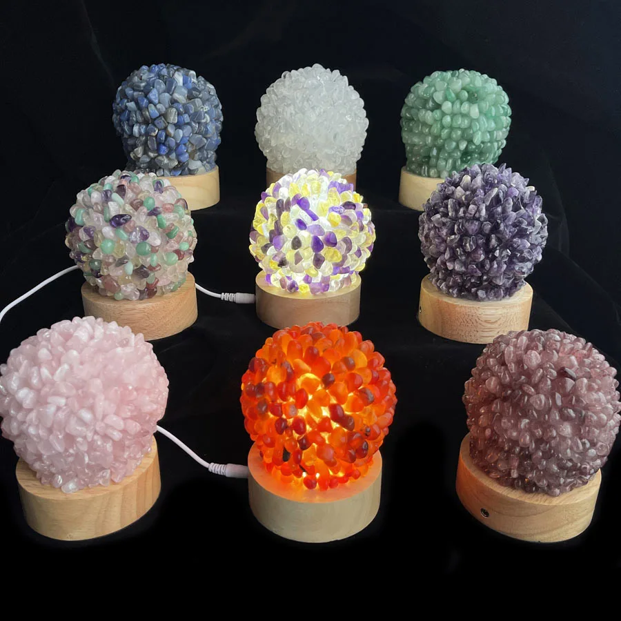 Высококачественная кристаллическая настольная лампа из натурального камня роскошные современные перезаряжаемые светодиодные лампы для