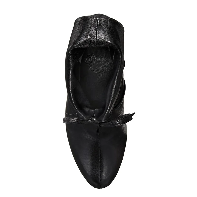 2020 Large Size Ladies Round Toe Booties Women Black Cone Heel Ankle Boots