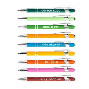 Promotion Cheapest Multifunction Stylus Ball Pen With Custom Logo Printing Soft Touch Screen for Mobile Phone