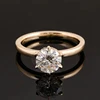 Anillo de diamantes moissanita de oro macizo de 18 quilates