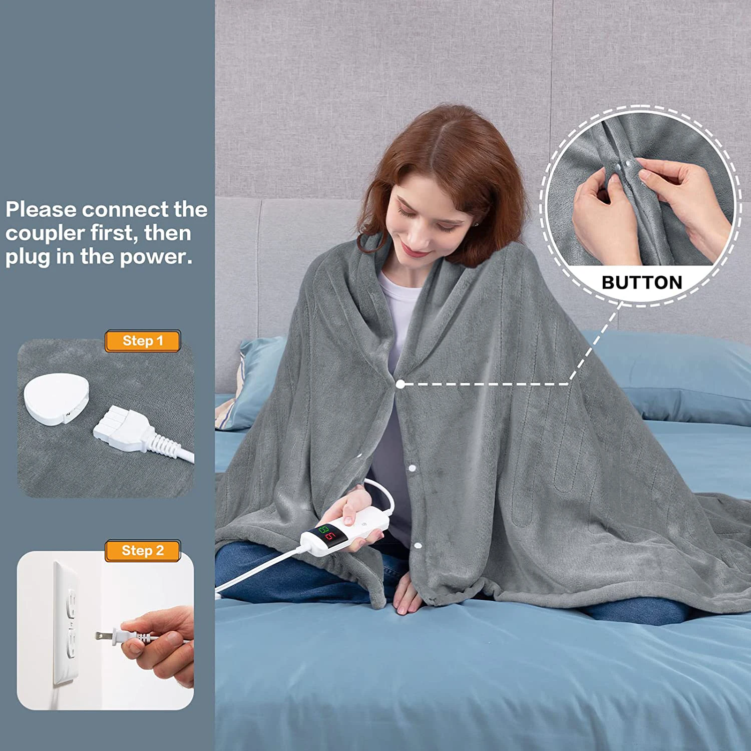 Heated Blanket Electric Throw Soft Fleece Electric Blanket Buy