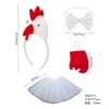 Three-dimensional white chicken 3-piece white gauze skirt