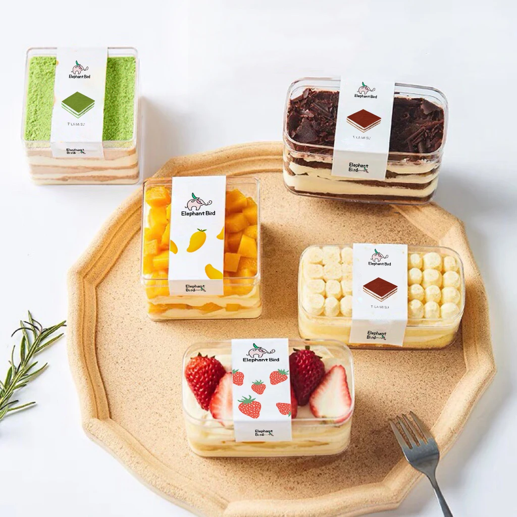 Popular Square Acrylic Dessert Cup Transparent Plastic Cake Box Buy