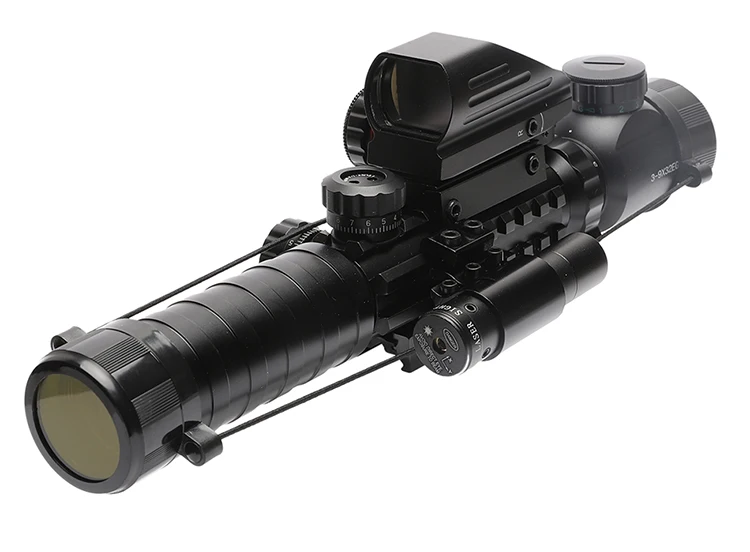 Universal Red Laser Pointer Red Dot Scope Combo Fishbone Telescopic ...