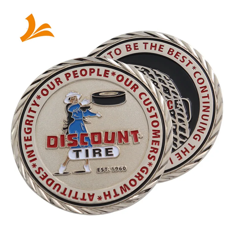 Manufacturer Custom Soft Enamel Plated Sport Challenge Coins Silver Metal Custom Competitive Metal Coin