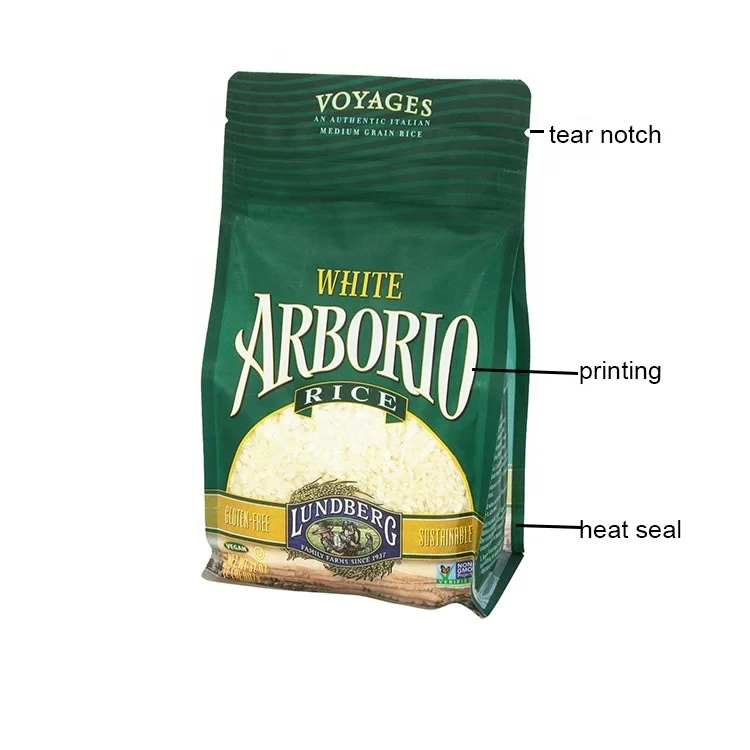 High Quality Food Product Type and Bag Packaging Classic Jasmine Rice Bag with Handle/plastic Rice Bag 1kg 3kg 5kg