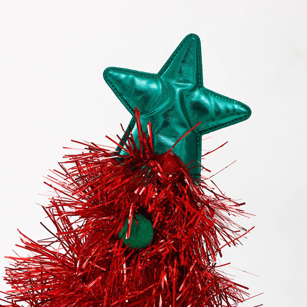 High-Quality European Style Christmas Tree Festival Goods Decorations Ornaments Present Headwear Green Cap Hat