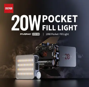 ZHIYUN FIVERAY M20 M20C RGB Video Light 20W Portable Camera Light Temperature 2500K-10000K product image