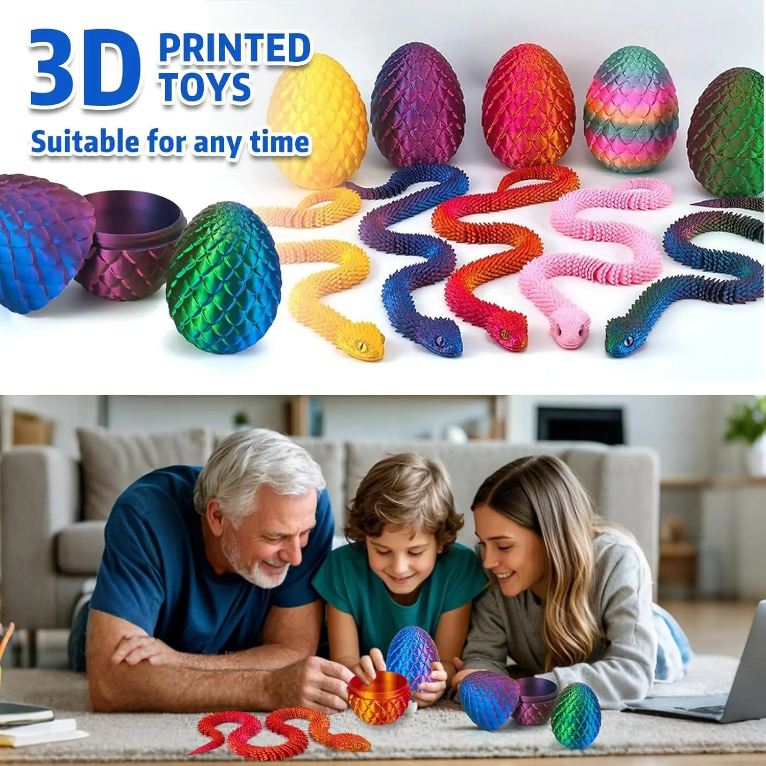 Custom 3D Viper Egg Toy - Easter Gift for Kids