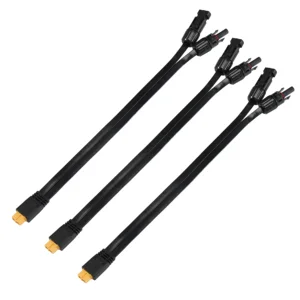 Male Female Solar PV MC Plug to XT60 Female Cable 2.5 Square Copper Power Wire 3M PVC Flat Window Through Power Extension Cable