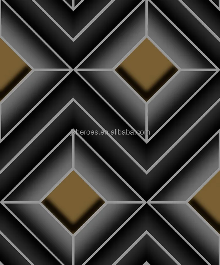 Three Dimensional Quadrilateral Pattern Modern 3D Wall Paper Wallpaper