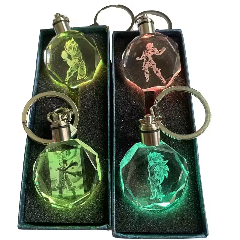 Wholesale Custom 3D Laser Engraved Led Glass Crystal Souvenir Keychain ...