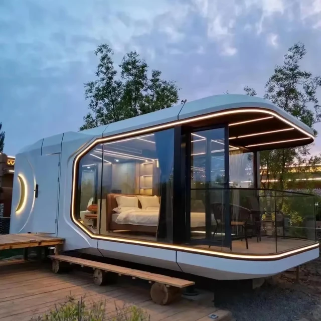 Multi functional Prefab Detachable container house apple capsule house office hotel tiny cabin house