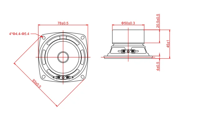 Full Range Music Speaker Unit With Big Magnet 3 Inch Woofer Speaker 8 Ohm 15 Watt