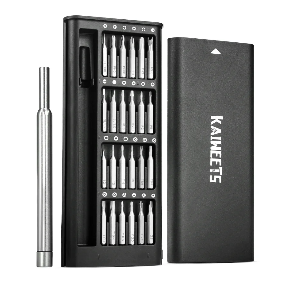 KAIWEETS 25 In 1 Electrical Phone Repair Tools Precision Kit Magnetic Mini Cordless Screwdriver Tool Set