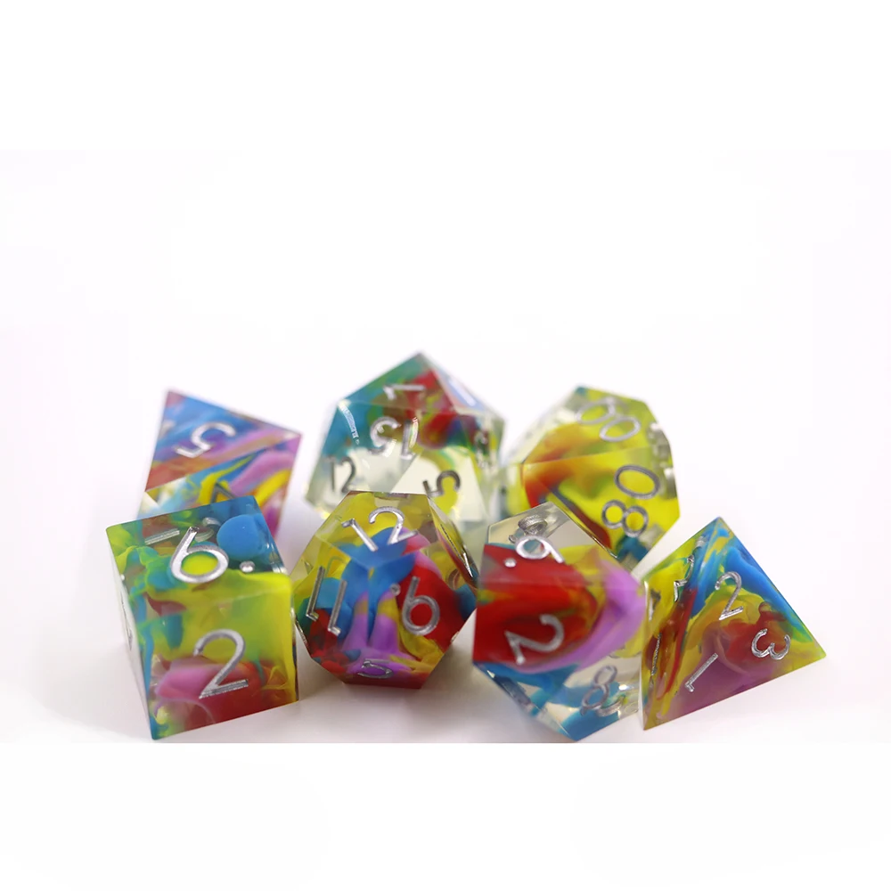OEM Personalizado D20 Resina Dados de Dragón para Xogos DND 16mm Múltiples 4 Cores Vapor Coloured Dice