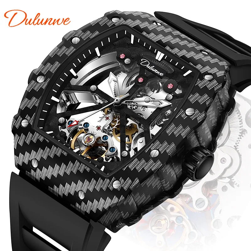 Dulunwe 6067 Men's Tourbillon Skeleton Watch