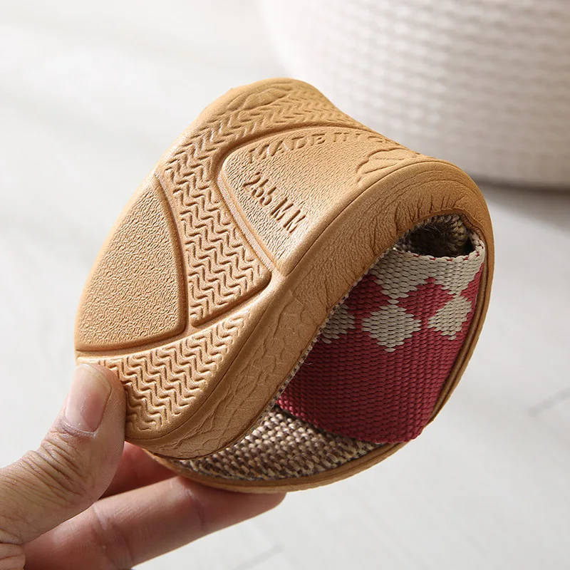 Квадратные льняные летние тапочки с открытым носком всесезонные хлопковые напольная плитка Нескользящие фабричные Тапочки