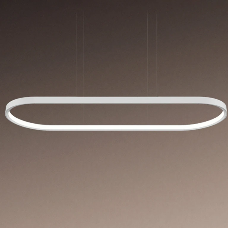 New Curved Oval Type Led Linear Pendant Light with Aluminum Profile Customized Size Splicing Led Linear Light